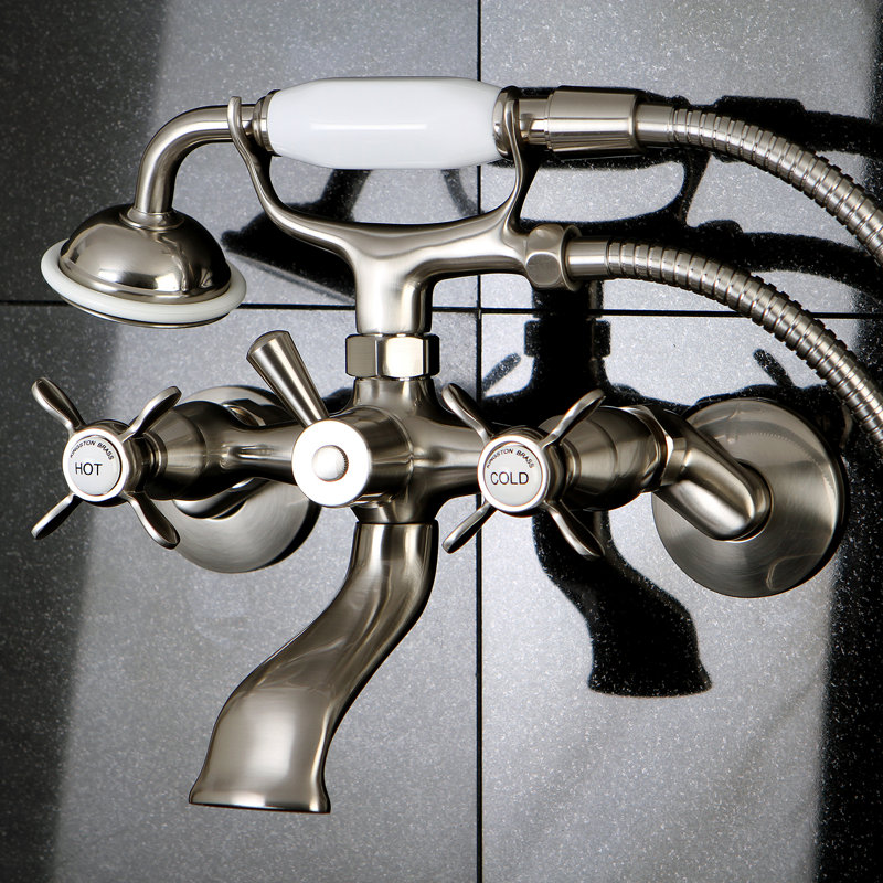 Kingston Brass Essex Double Handle Wall Mounted Clawfoot Tub Faucet